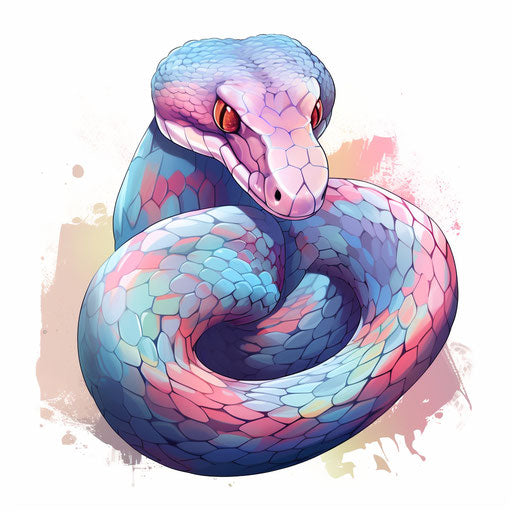 Snake clipart in the style of Pastel Colors Art, on a white background