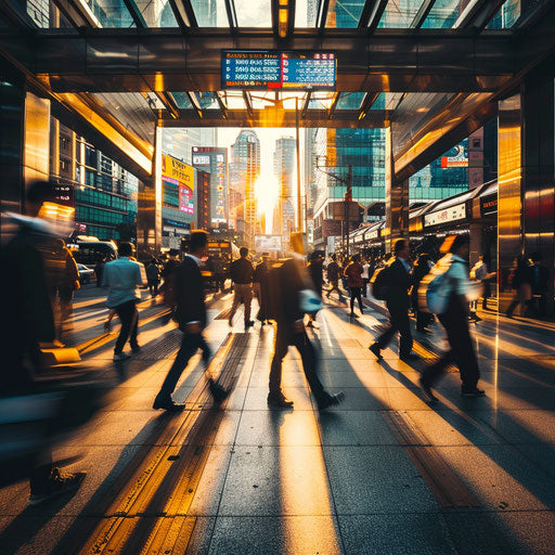 Professional rush in urban setting