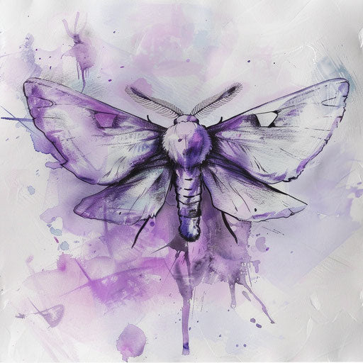 Watercolor style death moth tattoo design