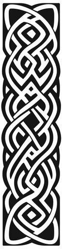 Black and white tribal pattern on white background, celtic art style