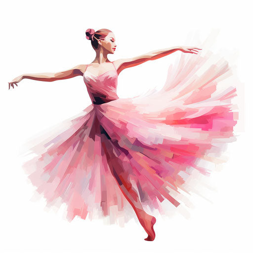 Ballet clipart in the style of Chiaroscuro Art, on a white background