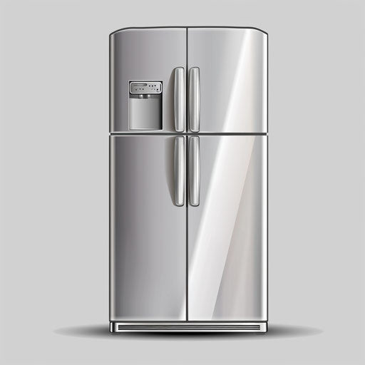 Refrigerator clipart with a flat random background and realistic textures