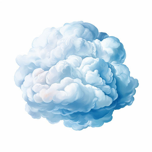 Cloud clipart png in the style of Oil painting, on a white background