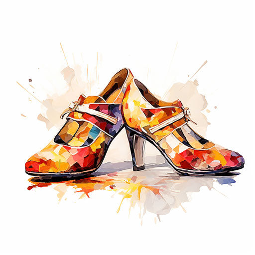 Shoes illustration in the style of Impressionistic Art