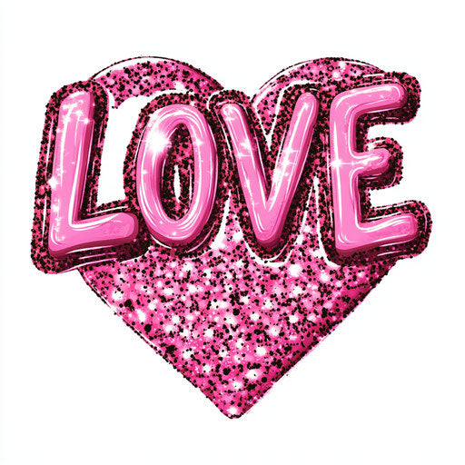 Pink leopard print with sparkling love