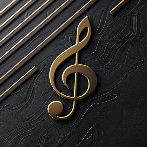 Luxury music logo with black and gold accents
