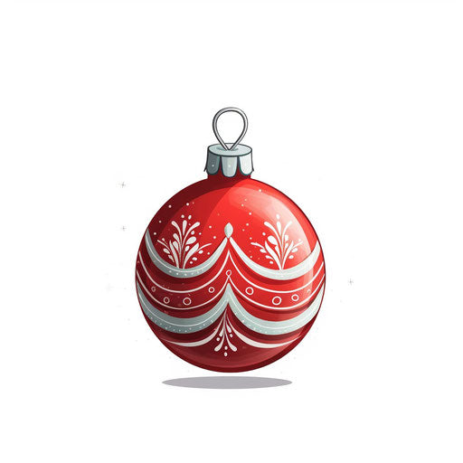 Minimalist Christmas ornament on white background