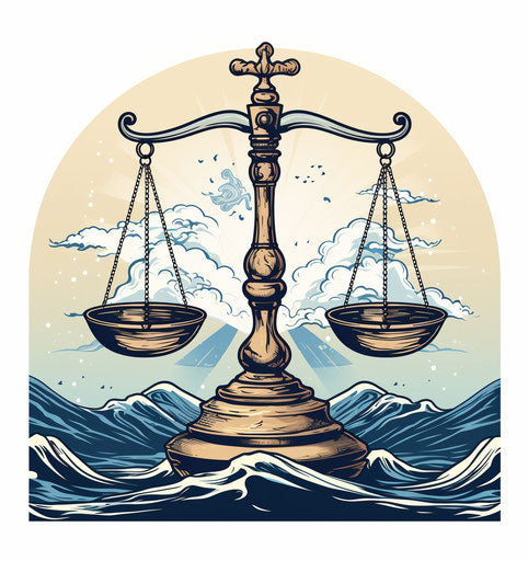 Engraved scale in logo style, minimalistic and clean