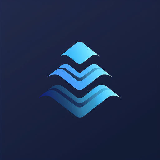 Sleek logo with clean lines and blue gradient background