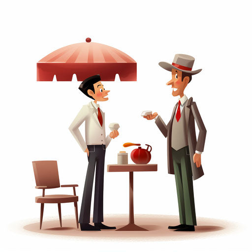 Customer illustration in the style of Chiaroscuro Art, on white background