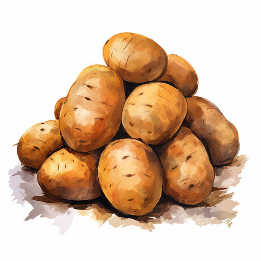Potato clipart in the style of Impressionistic Art