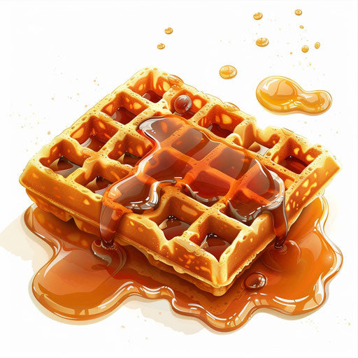 Waffle clipart in photo realistic style on flat white background
