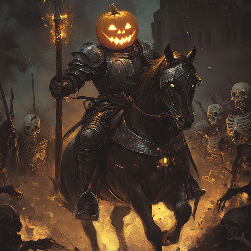 Vintage Headless Horseman Halloween Poster Design
