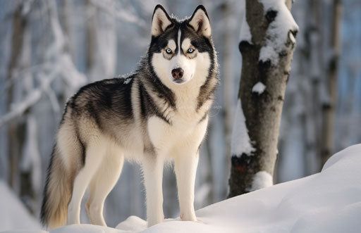 Siberian Husky on the Snow