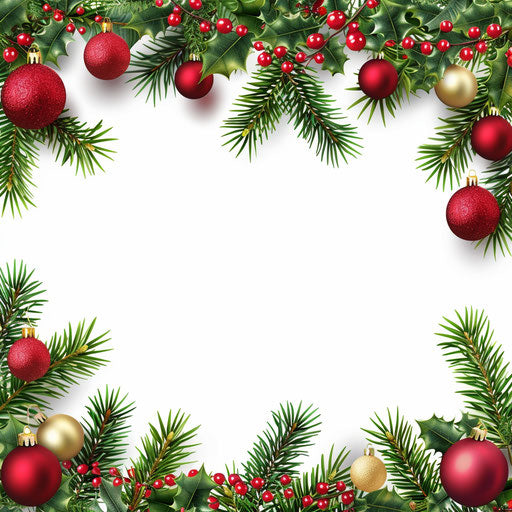Realistic Christmas background with flat white background