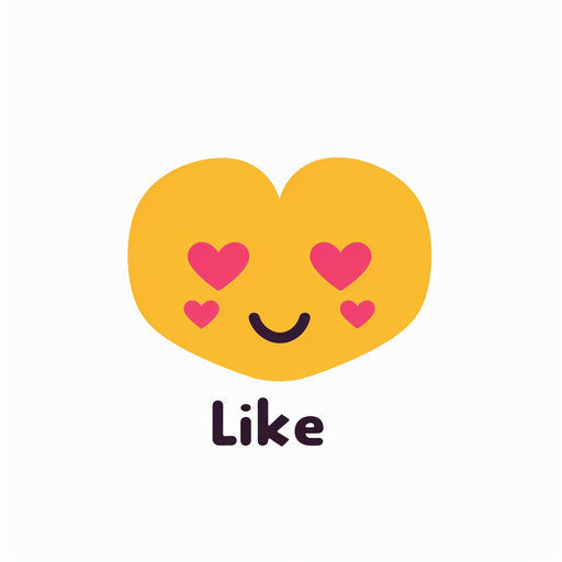 Hearteyed smiley emoji for 'like' with pink hearts on cheeks