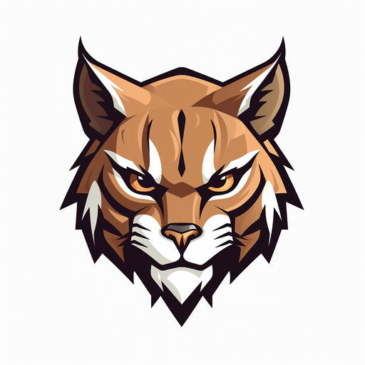 Minimalist illustration of a wildcat on white background