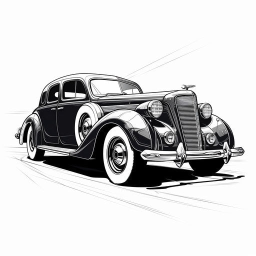 Classic car coloring pages