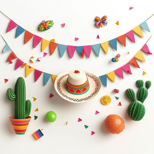 3D party in photo realistic style on flat white background