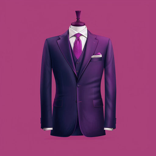 Tailor clipart on bright magenta background in realism
