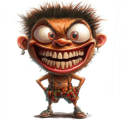 Humorous caricature of a bayanihan illustration with human characteristics