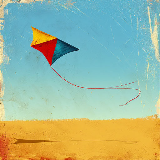 Kite clipart with random flat background in photo realistic style