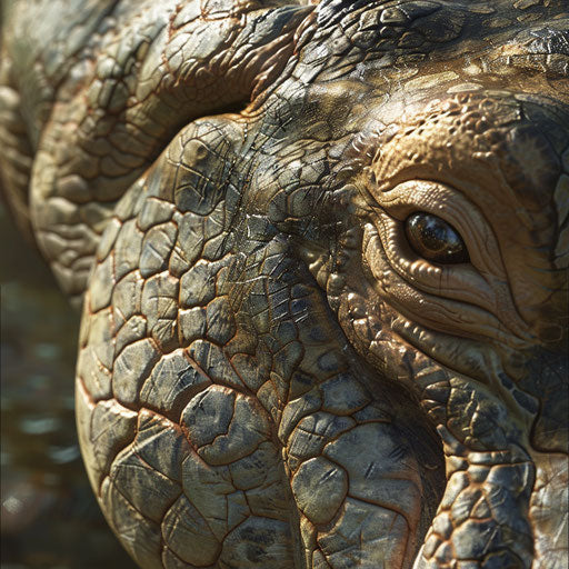 Detailed texture and coloration of a hippo's skin