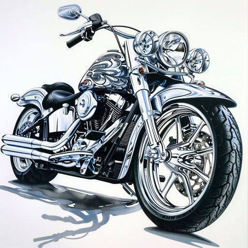 Hyper-realistic motorcycle tattoo design