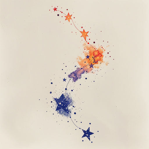 Flat tattoo sketch of the Aquarius constellation