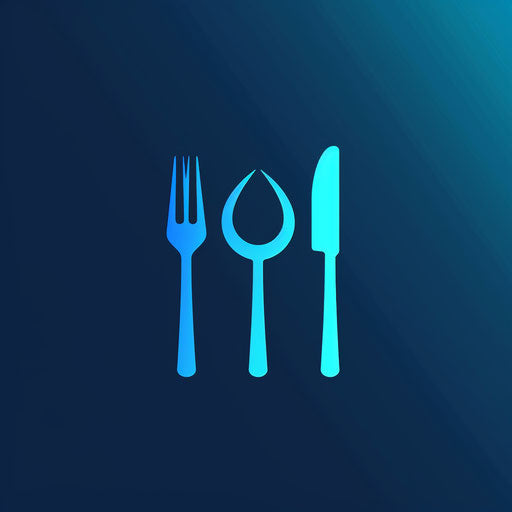Sleek restaurant logo with clean lines and a blue gradient background