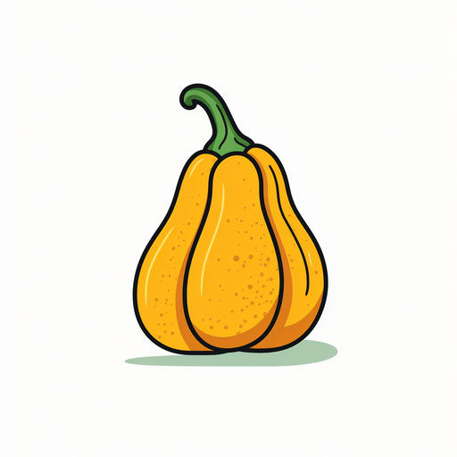 Minimalist squash illustration on white background