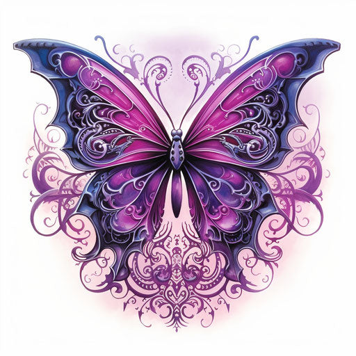 Women's dark pink and purple butterflies