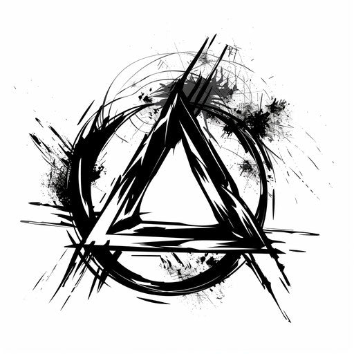 Elegant tattoo sketch with anarchy symbol, minimalist style