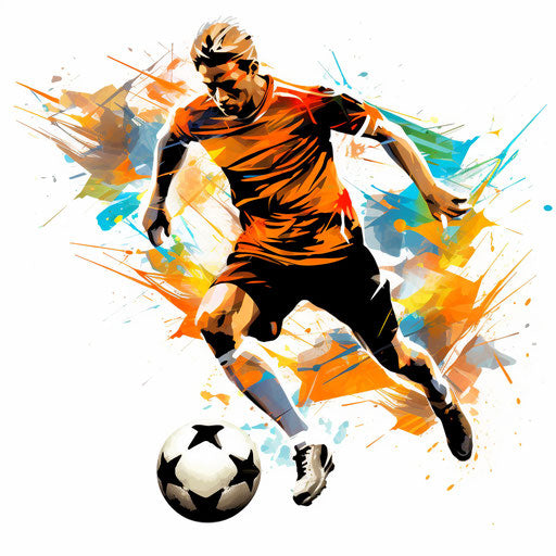 Football artwork in the style of Chiaroscuro Art