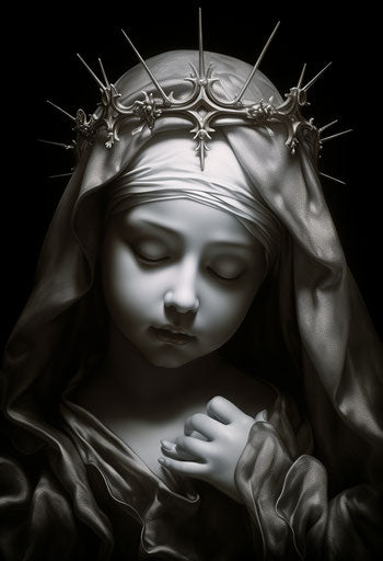 Royal tattoo image of a person with crown of thorns, artwork free of charge