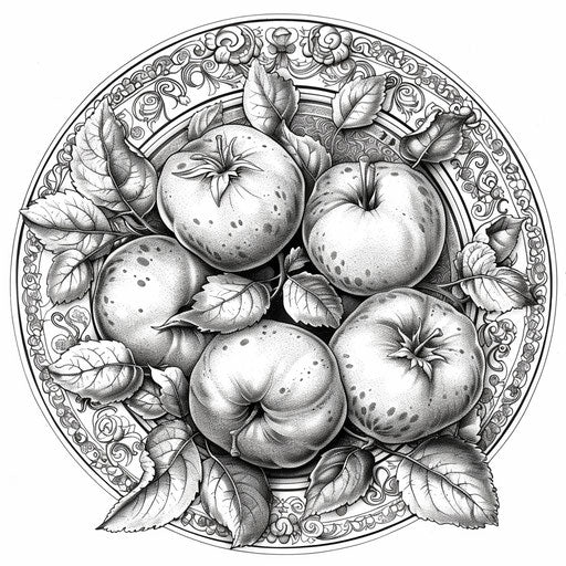 Apples on a decorative plate