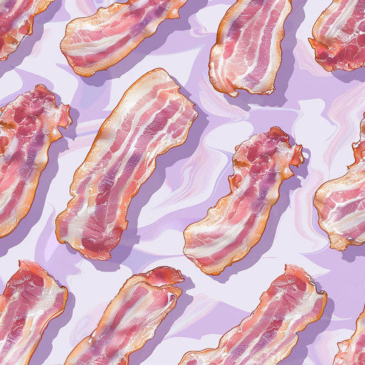 Bacon clipart on lavender background