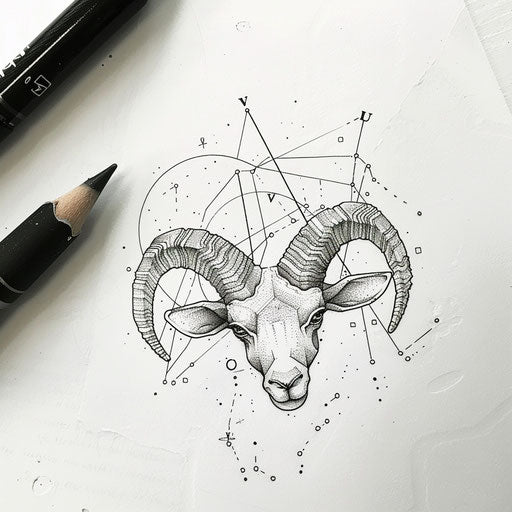 Minimalist Aries constellation tattoo sketch
