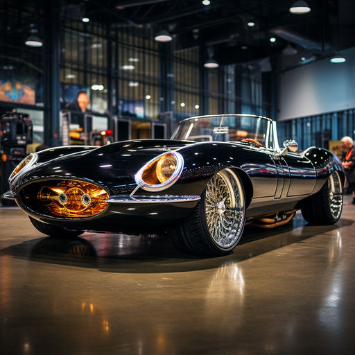 Jaguar E Type car lowrider with hydraulics