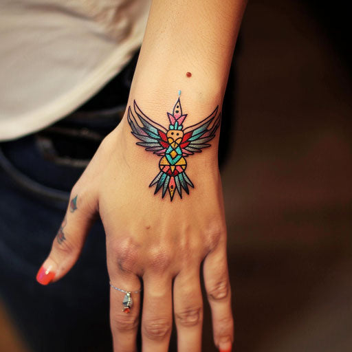 Bold outlined wrist tattoos for women
