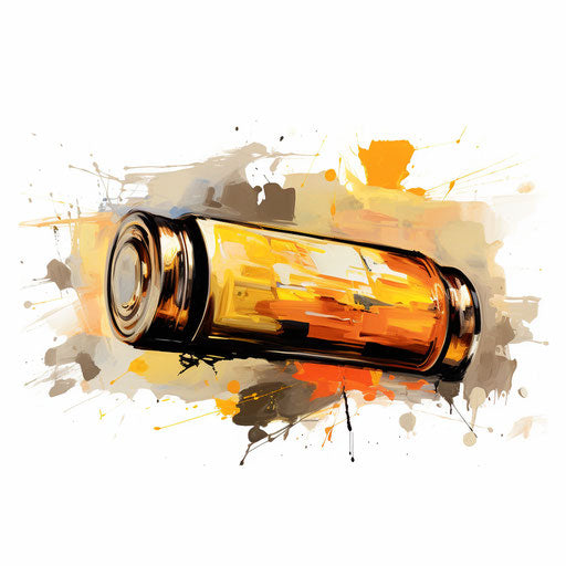 Battery clipart in the style of Oil painting