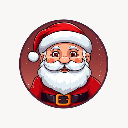 Minimalist Santa on White Background