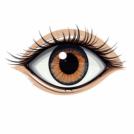 Cartoon eyes in the style of Chiaroscuro Art, on white background