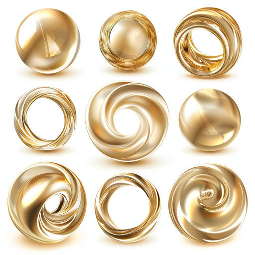 Gold clipart on white background with dynamic colors