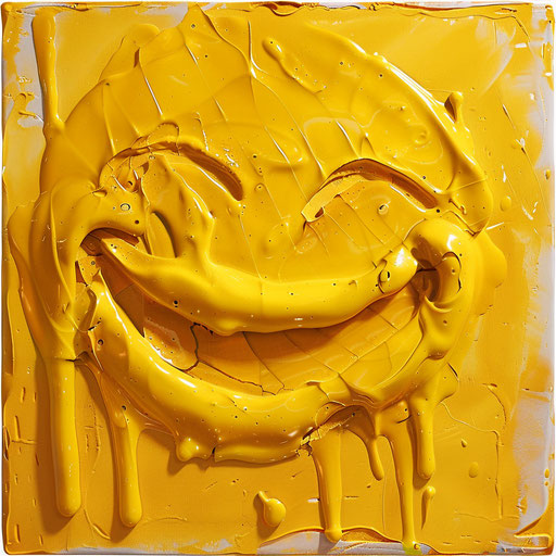 Ironic smile in yellow