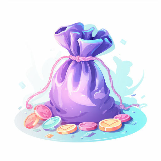 Money bag clipart in the style of Pastel Colors Art