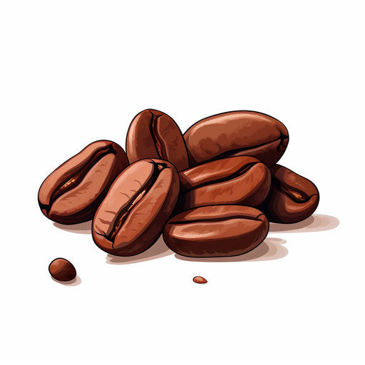 Minimalist style coffee bean clipart on white background