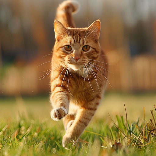 brown cat running