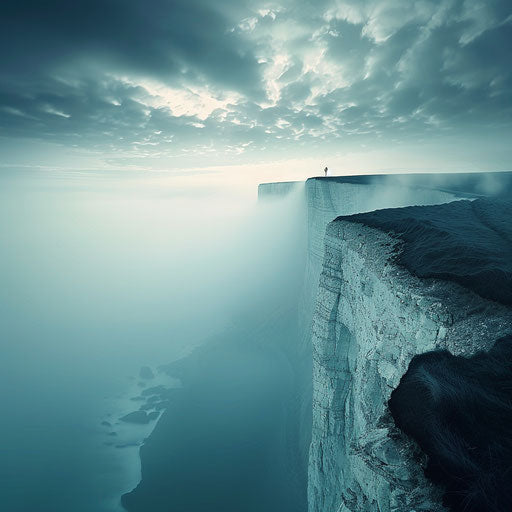 White Cliffs of Dover shrouded in mystical fog