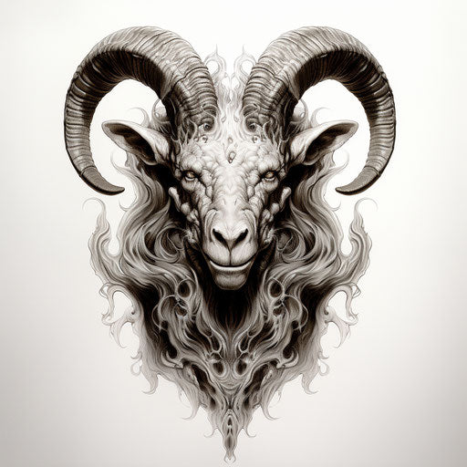Goat head tattoos and horns tattoo art and drawing